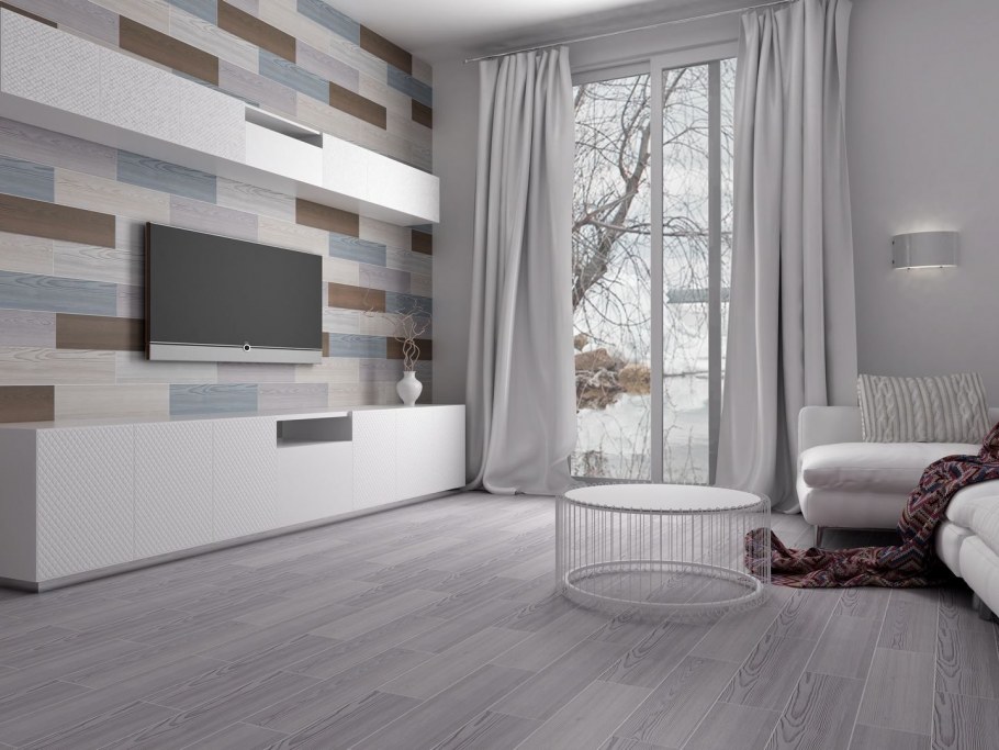 Серо белый кирпич в интерьере