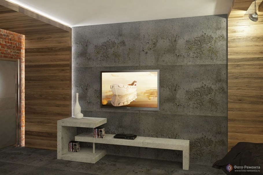 Деревянная стена в интерьере