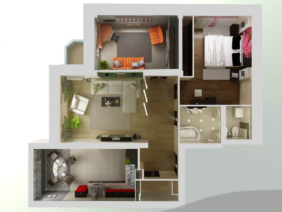 Евротрешка кухня гостиная