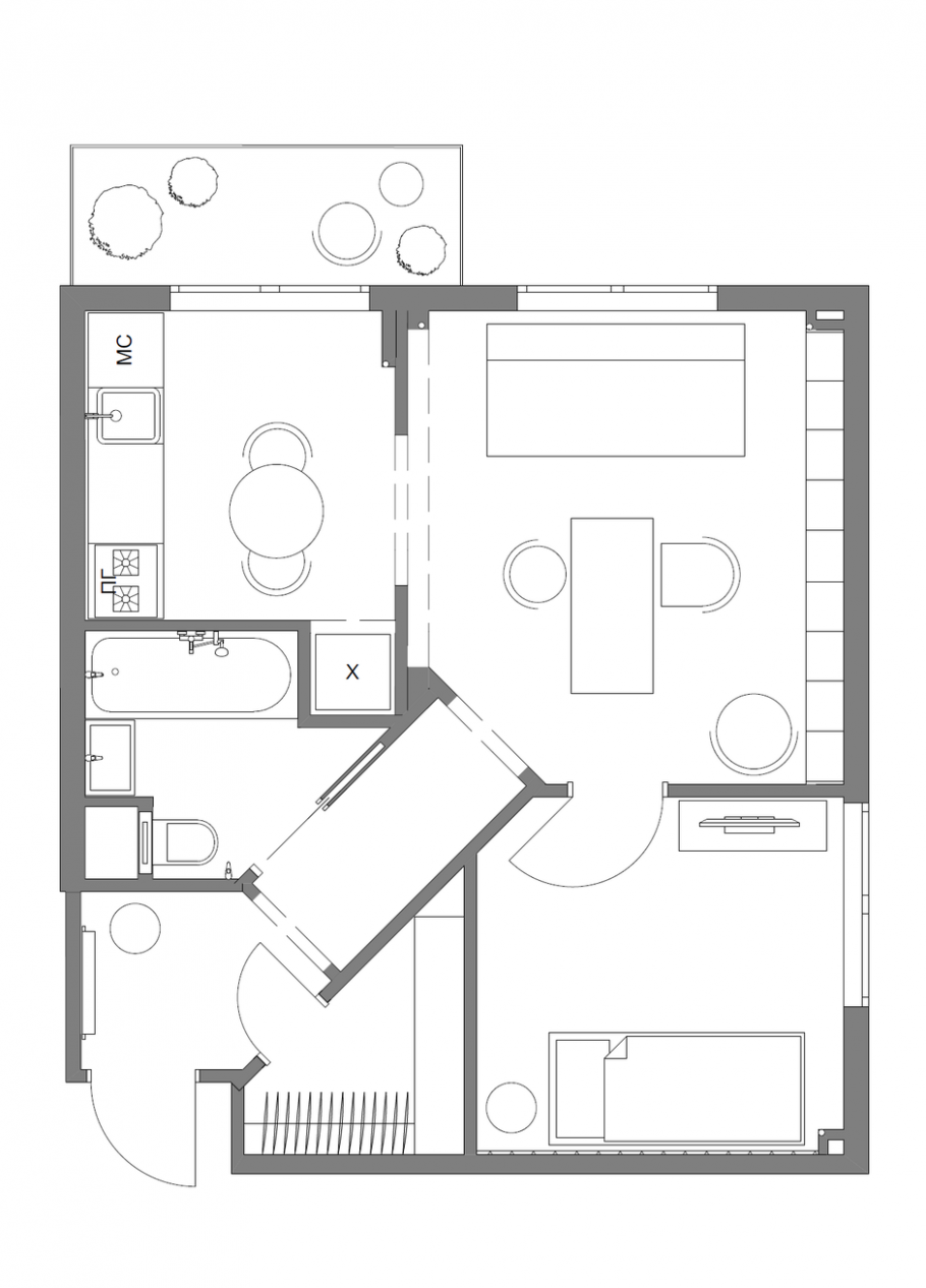 Евродвушка планировка 40 кв