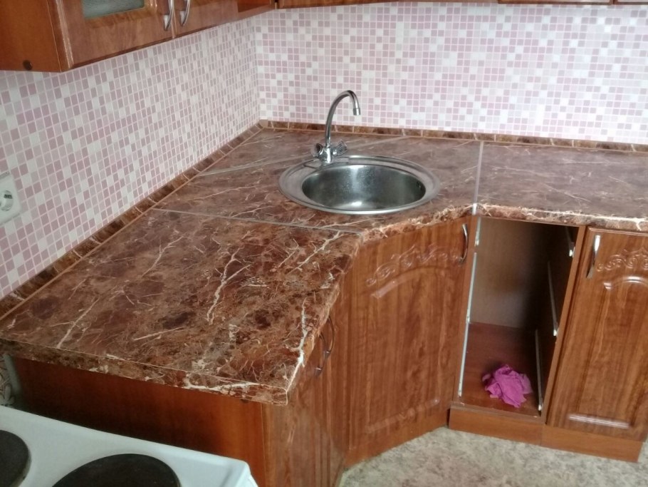 Фартук для кухни из натурального камня