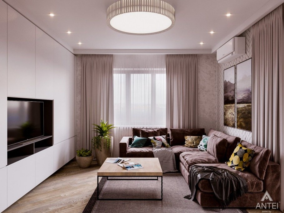 Натяжные потолки гостиная 18кв