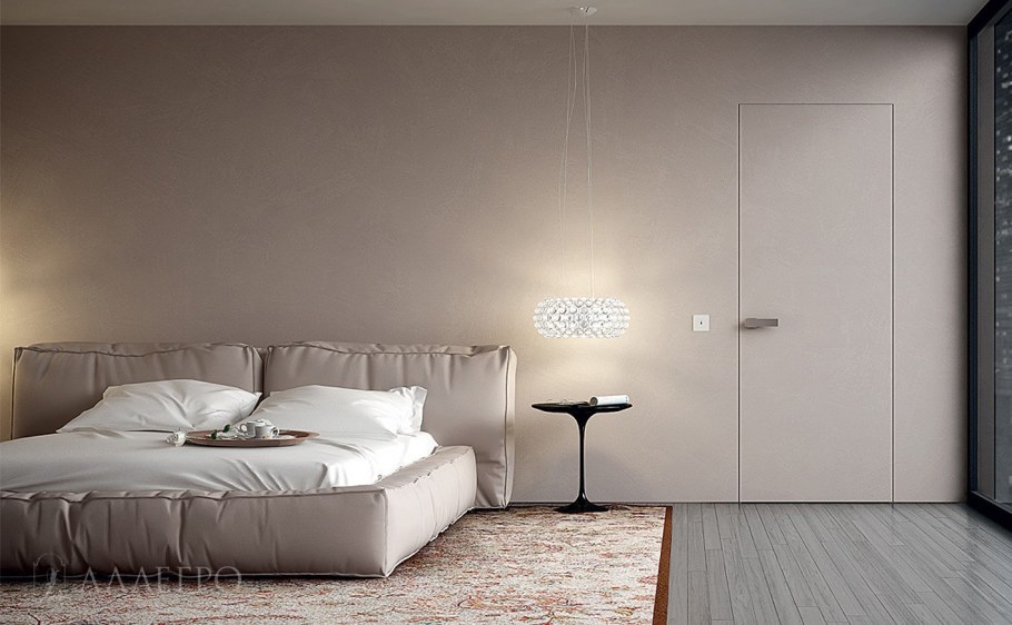 Скрытая дверь с молдингами