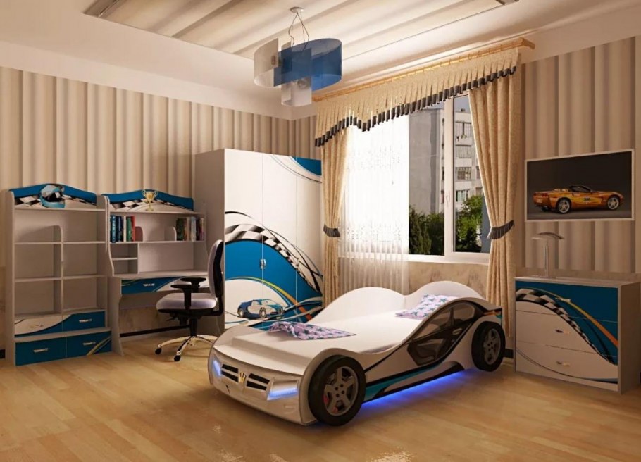 Адвеста кровать машина детская мебель