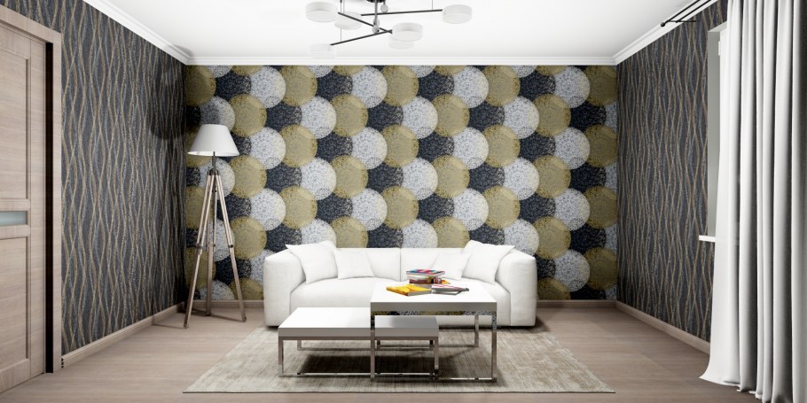 Разноцветные круги на стене