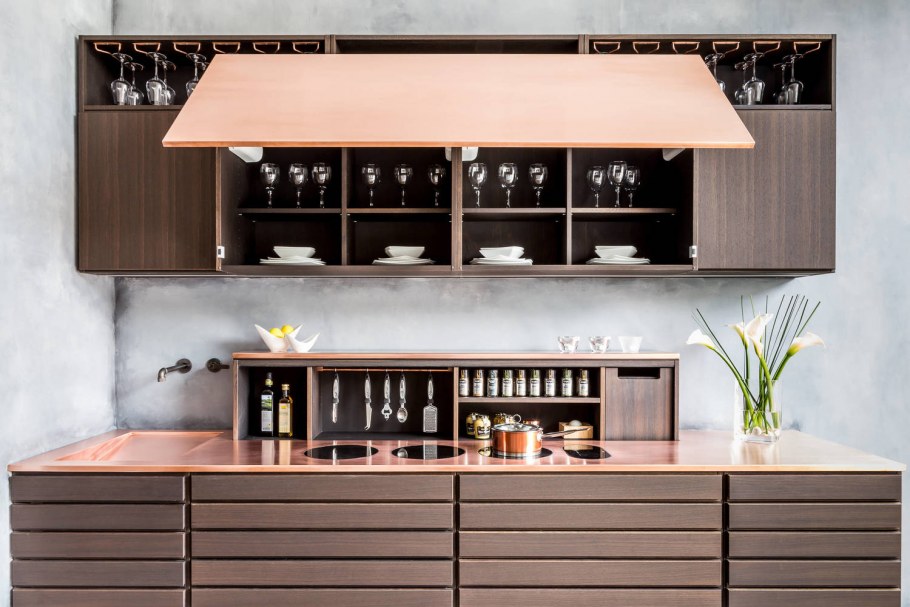 Медные кухонные фасады