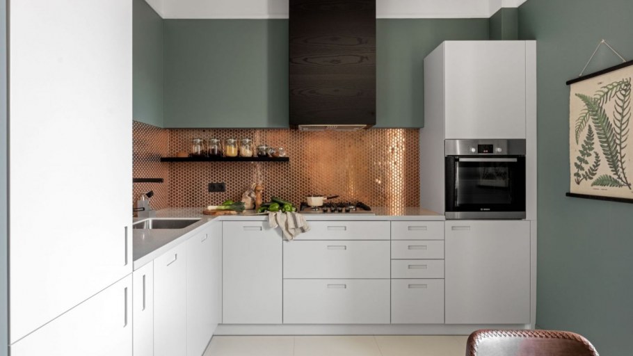 Медь в интерьере кухни