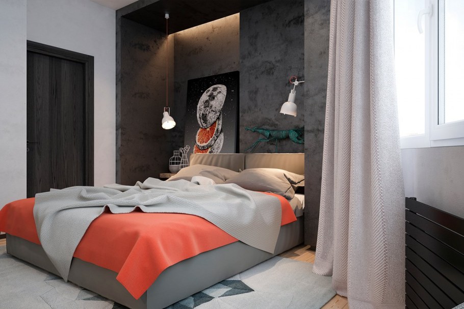 Плед на кровать в скандинавском стиле