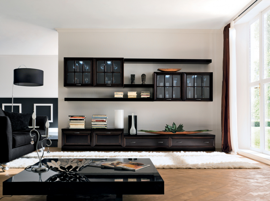 Черный диван в интерьере