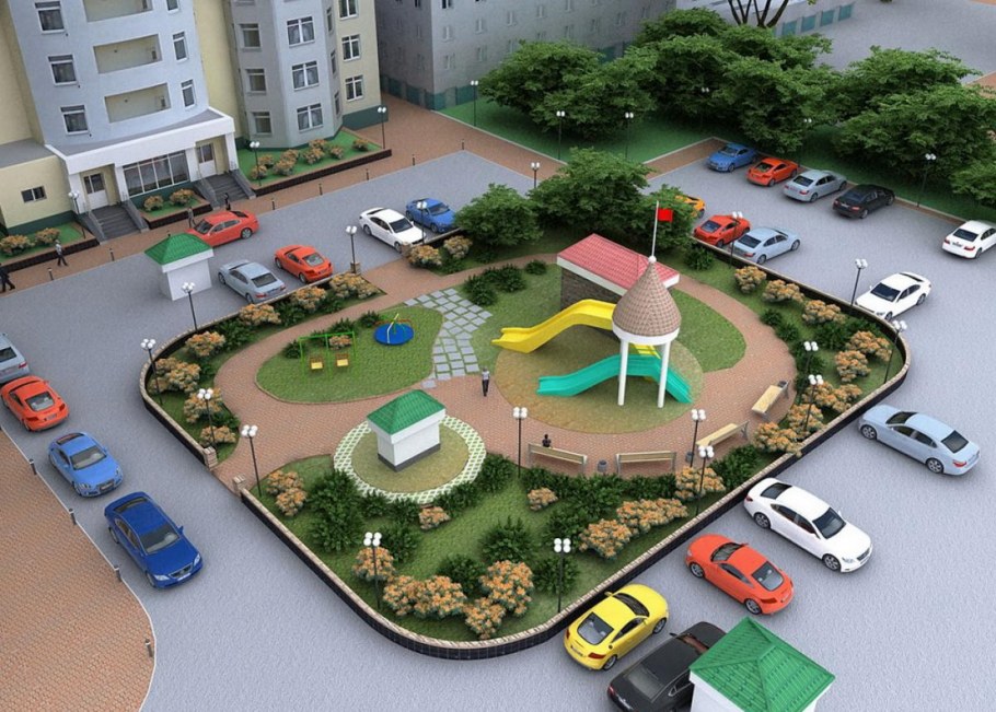 Палисадник около подъезда