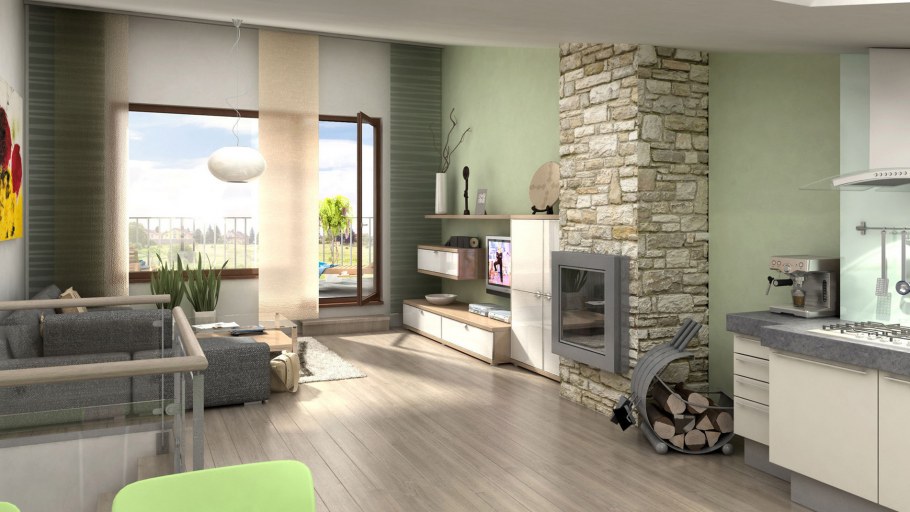 Сочетание камня в интерьере