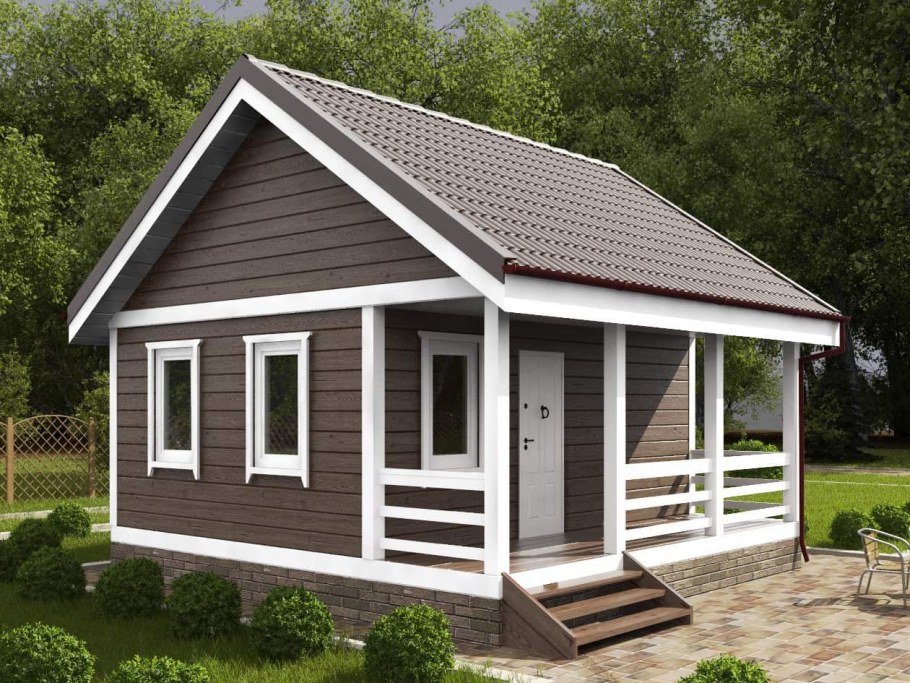 Каркасная баня 4х7 финский проект