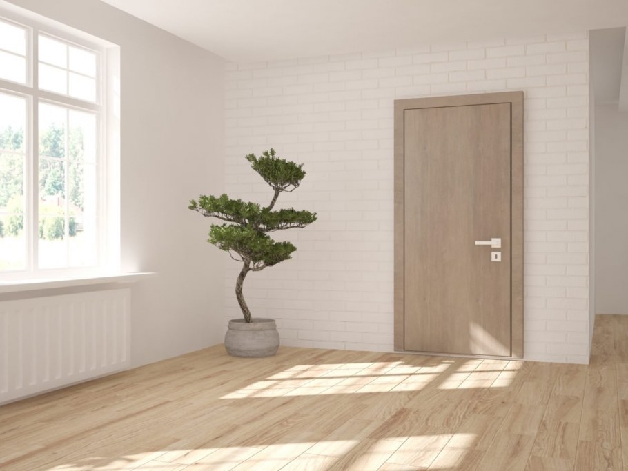 Светлый ламинат и двери