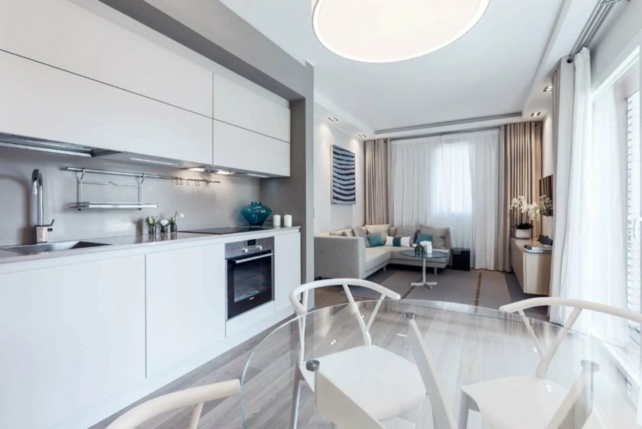 Кухня с гостинной 30кв м интерьер