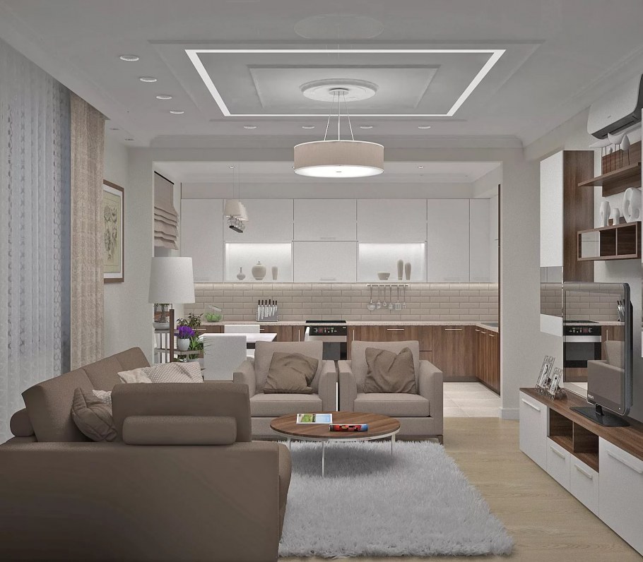 Кухня-гостиная в современном стиле