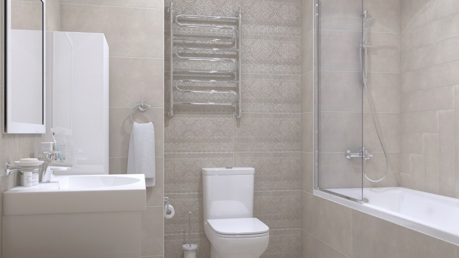 Современная плитка в маленькой ванной