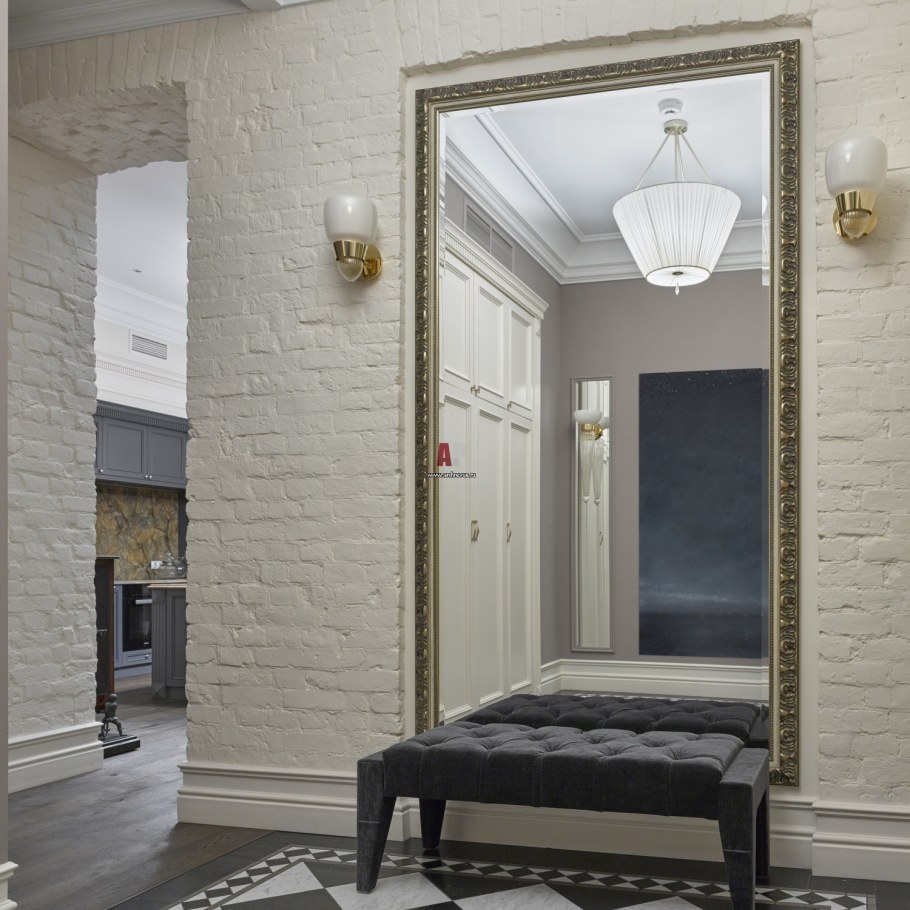 Прихожая в стиле ар деко в светлых тонах