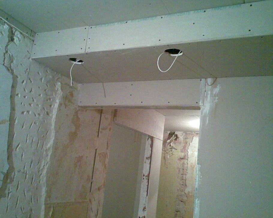 Электрика в потолке из гипсокартона