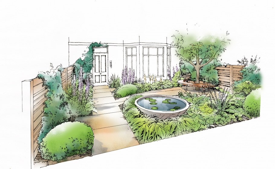 Скетч ландшафтный дизайн