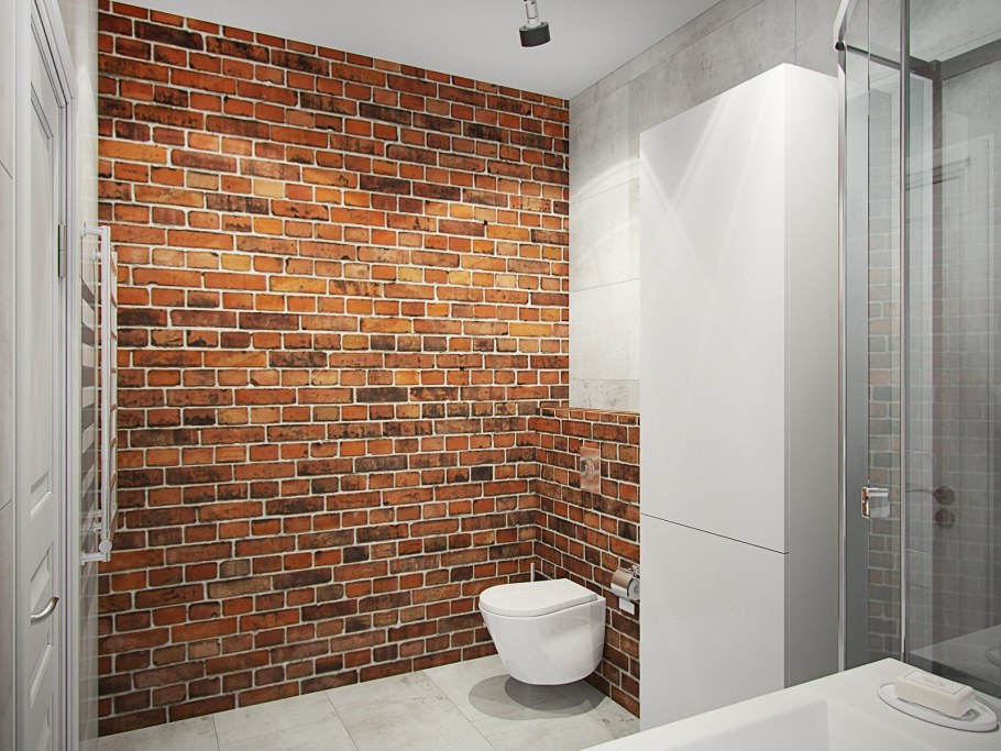 Плитка под кирпич для ванной