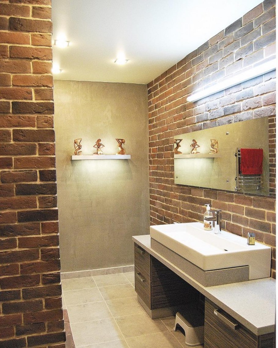 Кирпич Лондон БРИК красный в интерьере