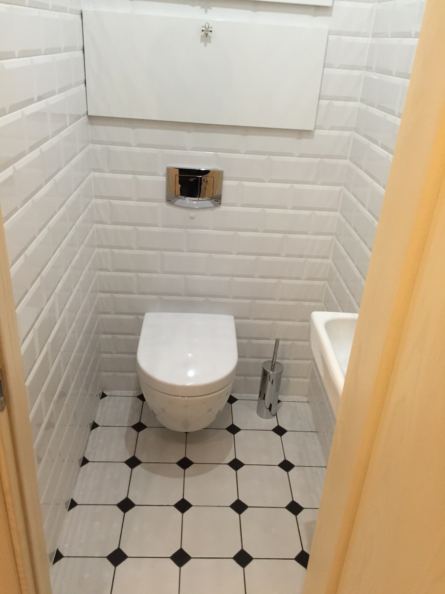 Туалет из плитки кирпичиком