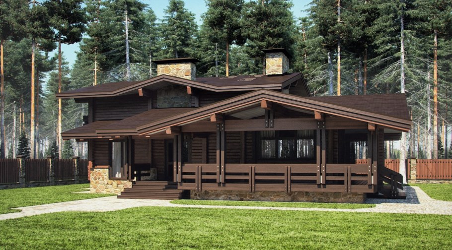 Дом из клееного бруса 1 этажный Kontio