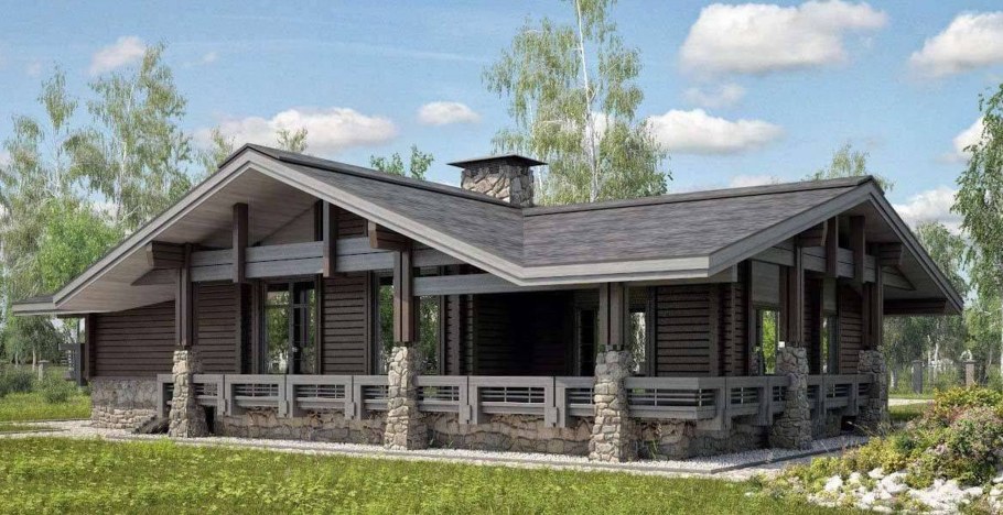 Дом из бруса проекты Скандинавия 130м2