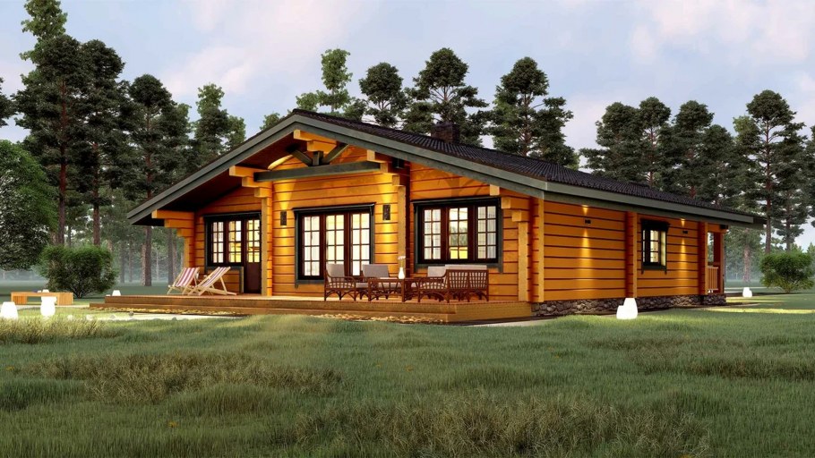 Дом Шале из клееного бруса 100кв м