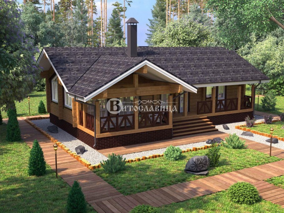 Дом из клееного бруса 1 этажный Kontio