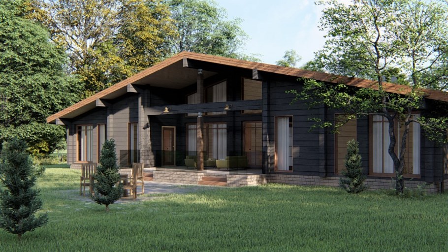 Дом из клееного бруса проект Дунай