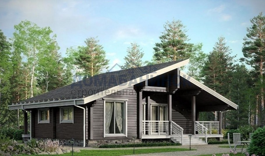 Дом 80 м2 одноэтажный из клееного бруса Шале