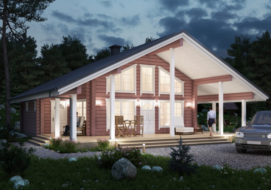 Дом из клееного бруса 1 этажный Kontio