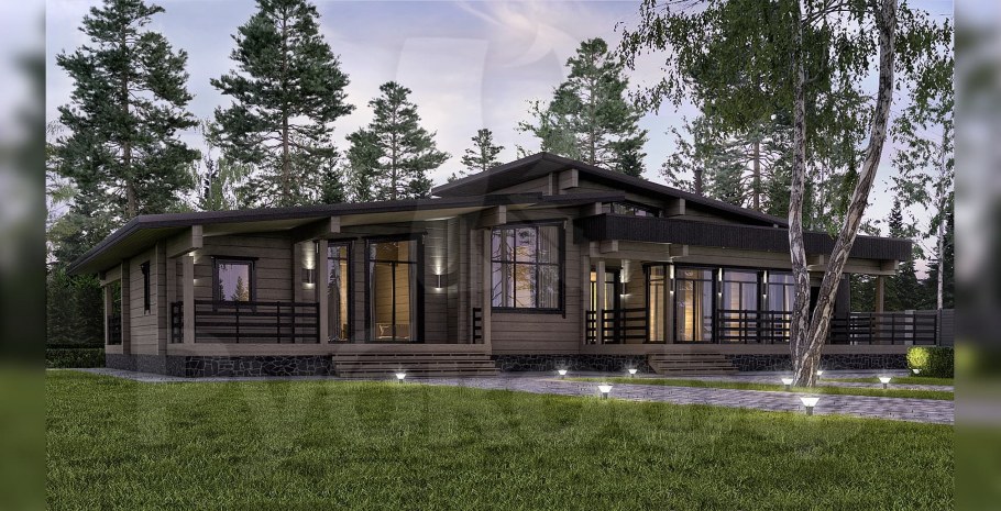 Дом Шале из клееного бруса 100кв м