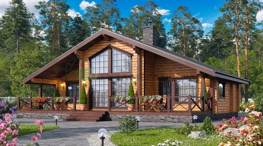 Дом Шале из клееного бруса 100кв м