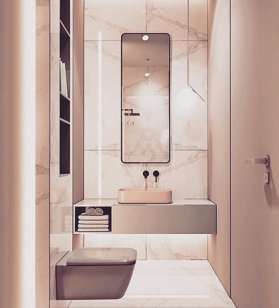 Стильная маленькая ванная