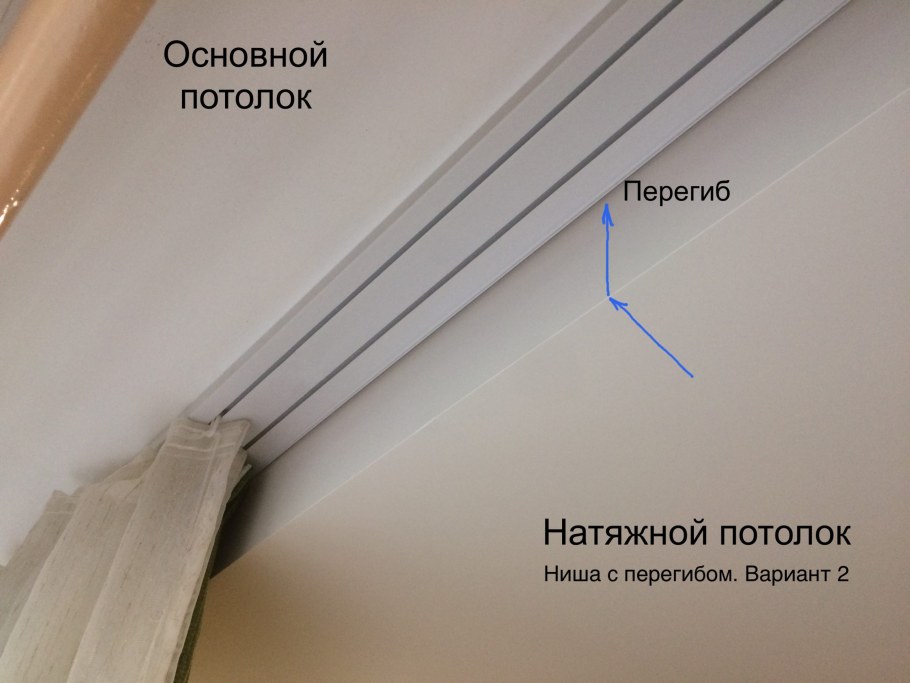 Натяжной потолок с перегибом