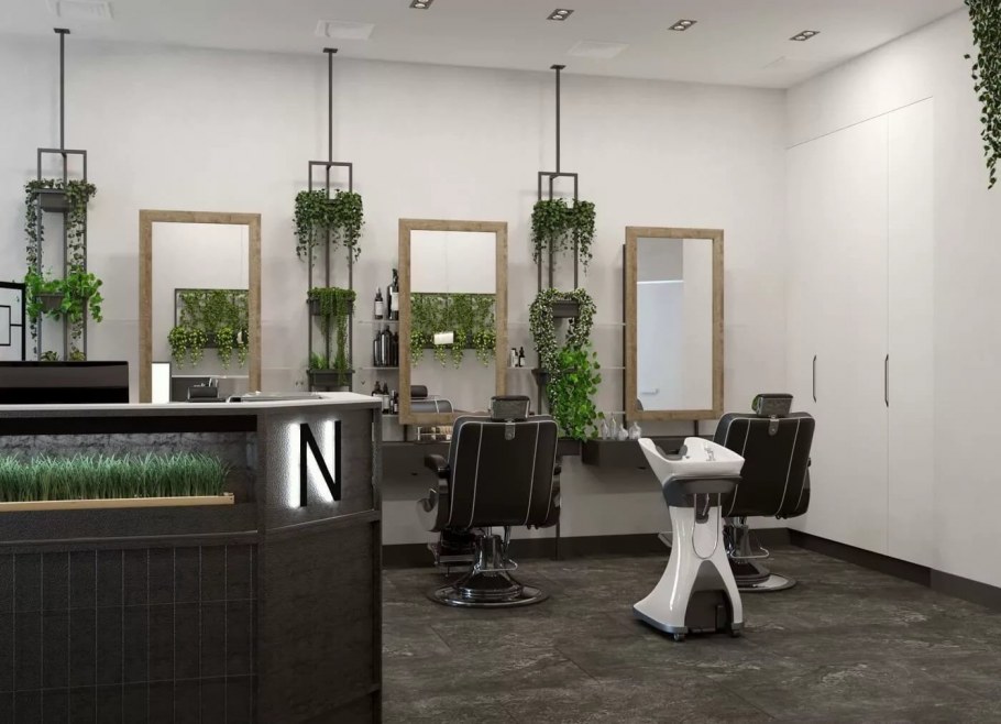 Интерьер салона красоты в стиле эко