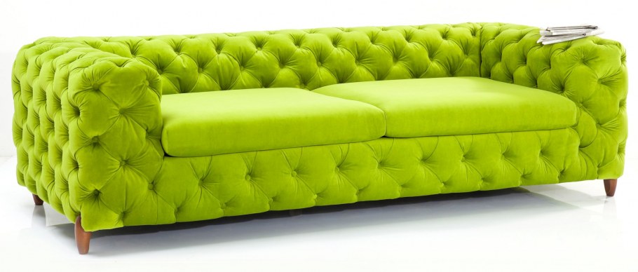Диван Честер зеленый бархат