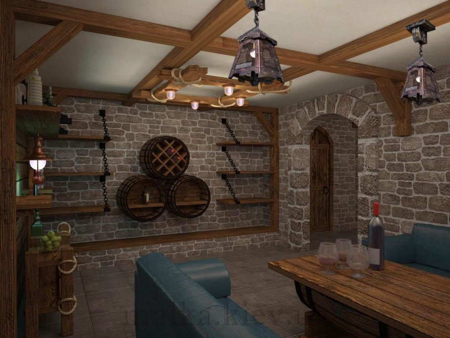 Интерьер подвала в частном доме