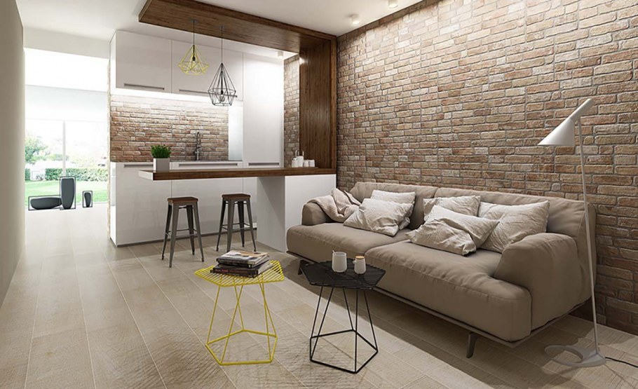 Декоративный кирпич в интерьере