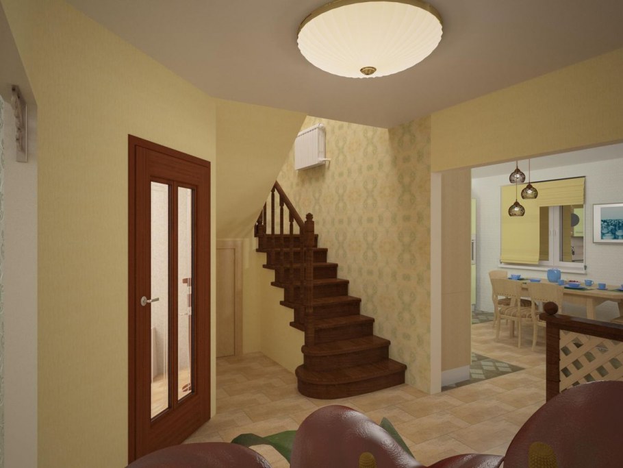 Интерьер коридора в двухэтажном доме