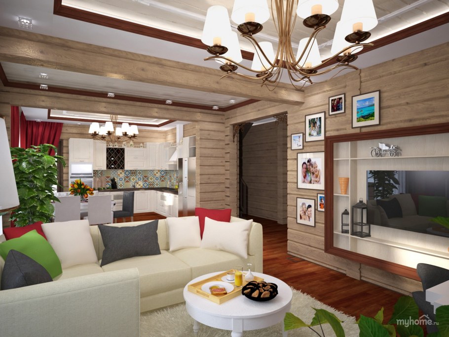 Отделка потолка в деревянном доме