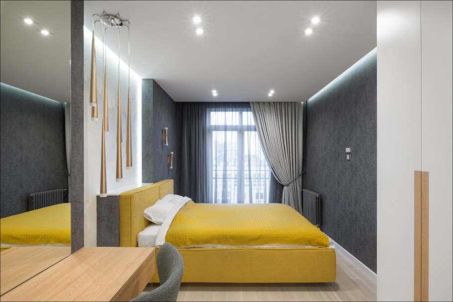 Точечные светильники в спальне