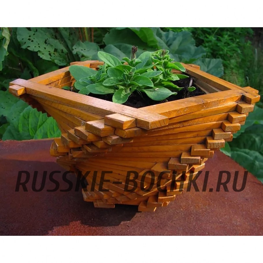 Скамья с вазонами деревянная