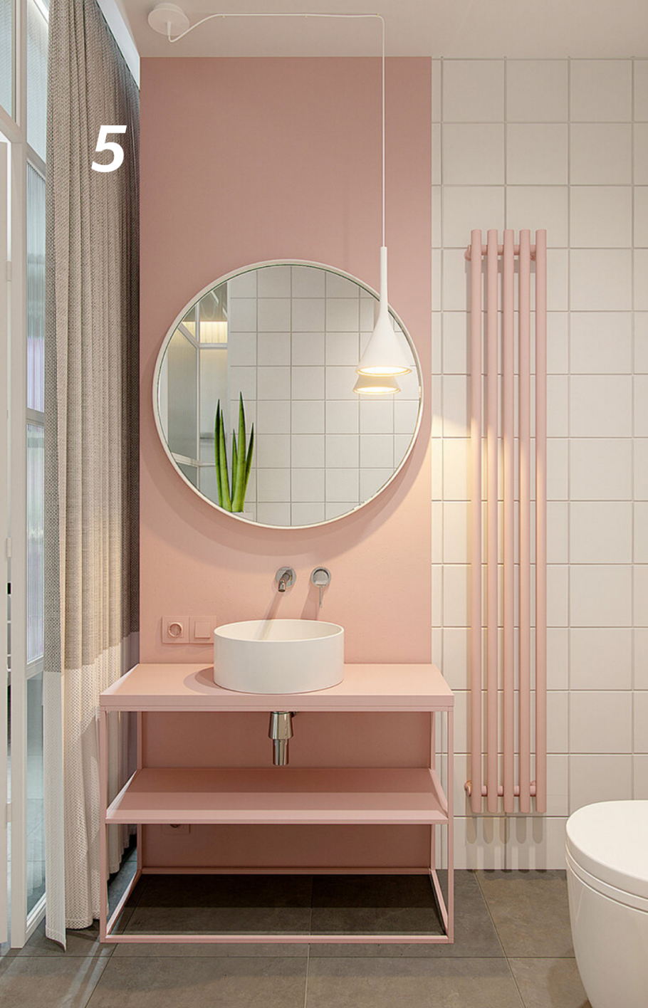 Санузел в пастельных тонах