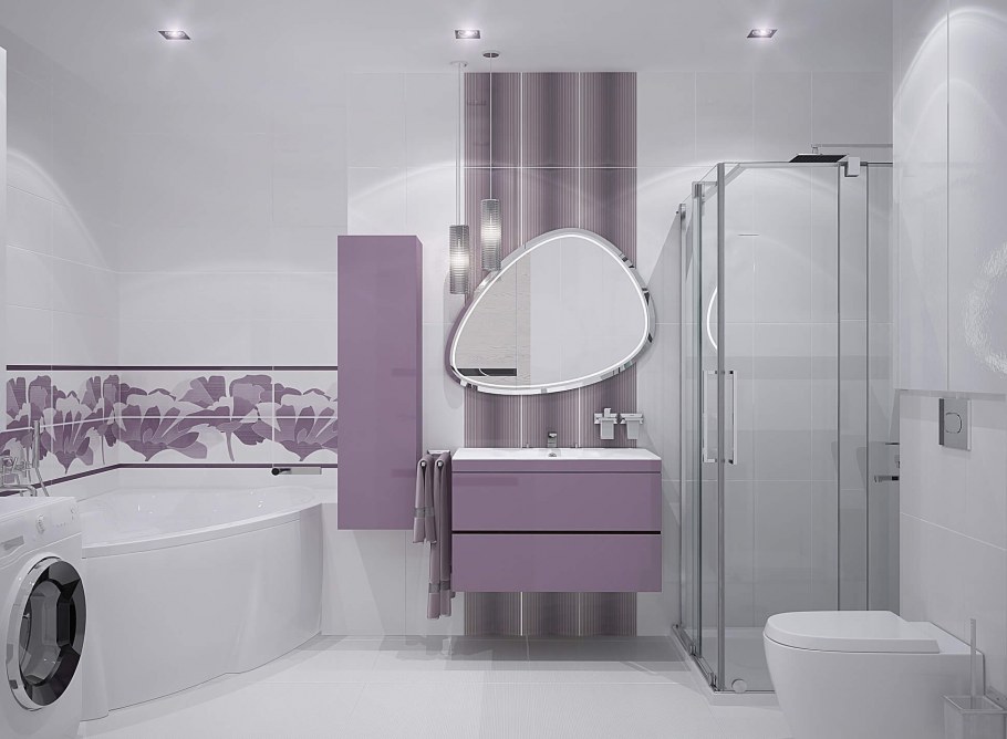 Ванная комната в сиреневых тонах