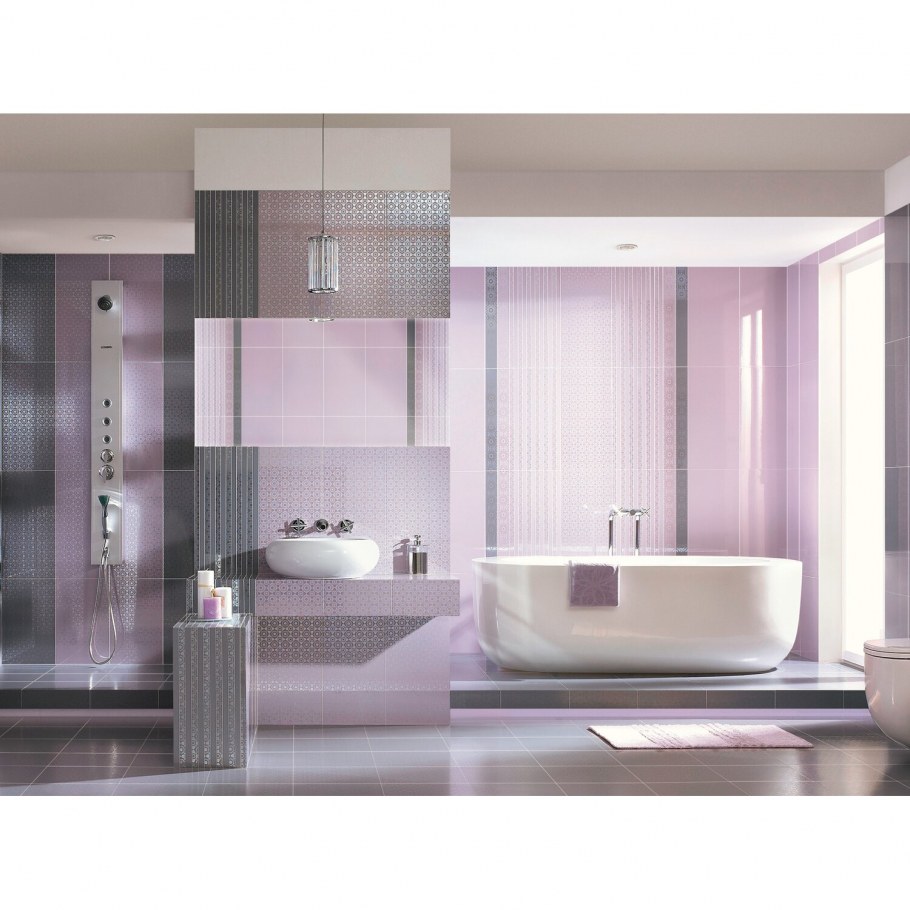 Плитка для ванной комнаты в пастельных тонах