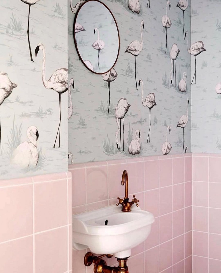 Плитка для ванной комнаты розовый Фламинго