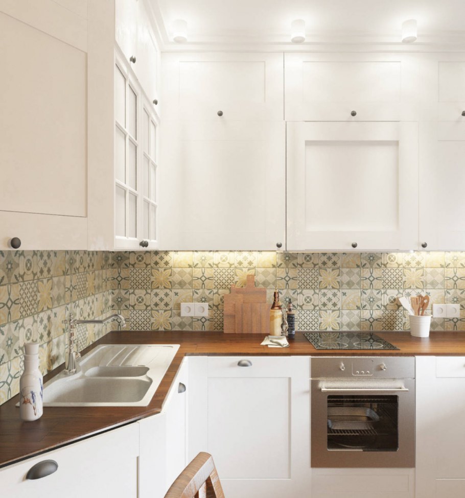 Фартук для кухни в скандинавском стиле